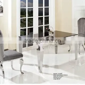 TH336 Wholesale Cheap Tempered Glass Dining Table thumbnail-2