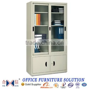 Steel Glass Filing Cabinet Metal High Glass Cupboard Cabinet thumbnail-1