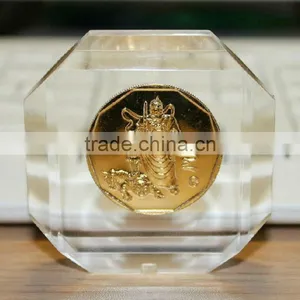 Custom Acrylic Paperweight With Coins thumbnail-1