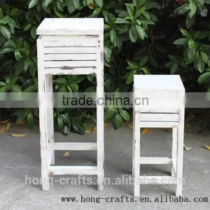 Antique White Wooden Flower Rack thumbnail-1