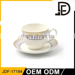 New Design Hot Sale Style Fine Bone China Porcelain Vintage Elegant Flowers Coffee Cup and Saucer thumbnail-1