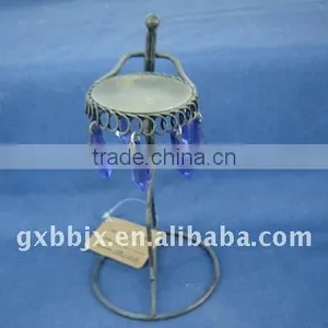 Blue Pearl Black Wire People Shape Decorative Candlestick Crafts thumbnail-1