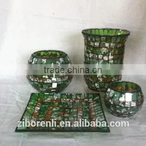 High Quality Mosaic Coloured Designer Glass Vase thumbnail-5