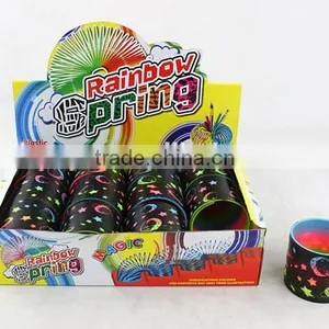 Hot Sale Promotional Plastic Rainbow Spring With Printed Moon and Stars Toys for Kids/promotional Gift Raibow Circle thumbnail-1
