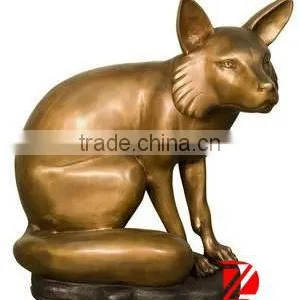 Casting Brass Small Fox Statue Garden Animal Sculptures thumbnail-1