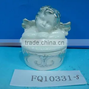 Ceramic Cupid Trinket Box thumbnail-1