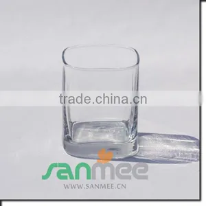 High Quality Pressed Square Glass Candle Holder thumbnail-1