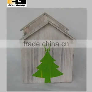 White Wash Rectangular With Deco Wooden Flower Planter thumbnail-1