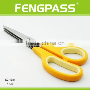 S2-1381 7.25 Inch Stainless Steel With Plastic Handle 3 Blades Soft Grip Herb Scissors thumbnail-1
