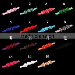 Handmade Satin Rose Flower Headband for Kids Hair Accessories thumbnail-1