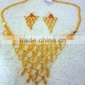 Fancy Micro Gold Plated Necklace and Pendant Sets thumbnail-1