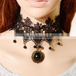 Retro Fabric Lace Collar Necklace Jewelry Wedding Party Bridal Gothic Lace Necklace thumbnail-1
