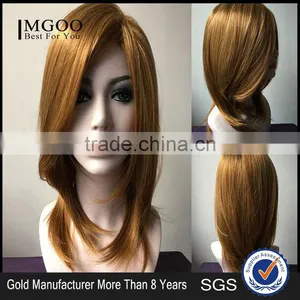 Charm Straight Natural Golden Color Synthetic Wig Classic Women Hair Wigs Women's Brown Wigs thumbnail-1