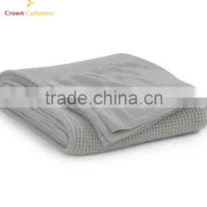 100% Kids Cashmere Knitted Wholesale Baby Throw Blankets thumbnail-6
