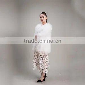 Myfur White Raccoon Fur Jacket Women Warm Winter Fur Jacket for Girls thumbnail-3