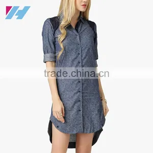 Korean Wholesale Fitness Apparel Clothing Printed Slim Shift Shirt Dresses thumbnail-2