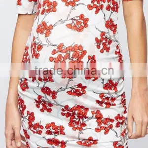 Office Maternity Clothing Womens Floral Print Dresses thumbnail-5
