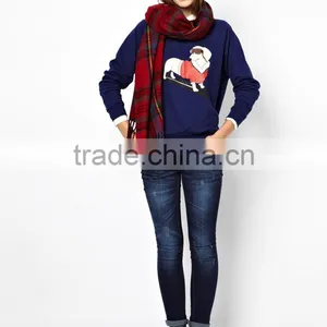 Wholesale Lovely Sausage Dog Print Deep Blue Jumper for Girls thumbnail-1