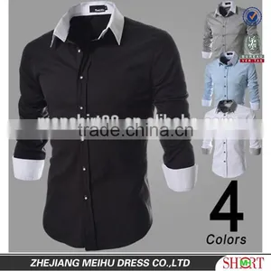 100% Cotton Long Sleeve Slim Fit Dress Shirts thumbnail-1