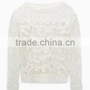 Latest Fashion Solid Color Special Pattern Girls Sweaters 2017 thumbnail-2