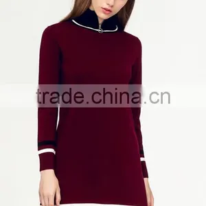 Most Popular Items Long Sleeve Zipper Sweater Women Dress 2017 for Lady thumbnail-2