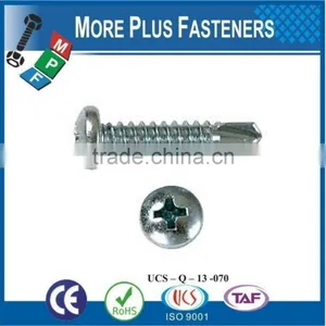 Made in Taiwan Self Tapping Self Drilling Screw With Raised Head Philips DIN 7504N Steel Case Hardened White Zinc Plated thumbnail-2