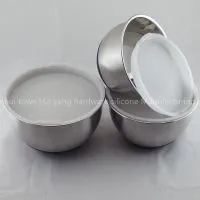Stainless Steel 3pce Set Silicone Black Mixing Bowl thumbnail-2