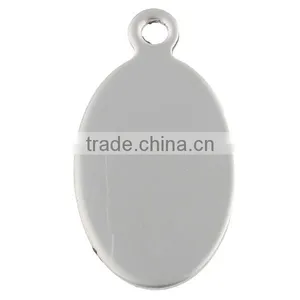 Best Selling Products Stainless Steel Flat Oval Logo Engraved Jewelry Tag Charm thumbnail-1