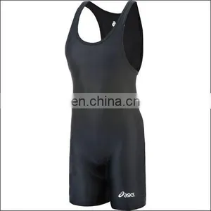 Custom 100% Polyester Orange Wrestling Singlets thumbnail-1