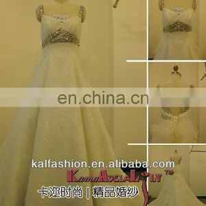 EB1294A Sweetheart With Glass Stone and Shiny Lace Wedding Dress thumbnail-1