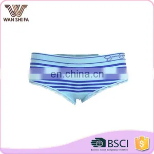 Blue Stripe Pattern Anti-bacterial Soft New Design Plus Size Women Panty thumbnail-1