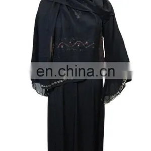 Ladies Islamic Wear US Fashion Abaya / Lycra Stretchable Embroidery Burkha Collection 2017 / Daily Wear Burkha 2017(dubai Abaya) thumbnail-3