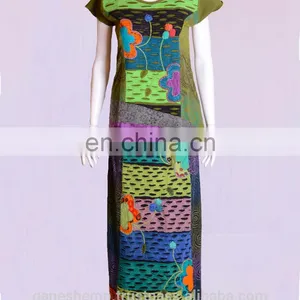 Multicolored Razor Cut Patched Prints Maxi Dress HHCS 126 C thumbnail-2