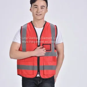 100% Polyester High Visibility Clothing 120g Fabric Reflective Tape Warning Vest Security Clothes for Wor thumbnail-1