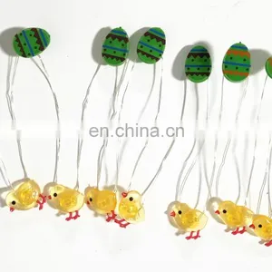 2020 New 10L Led Harvest Festival Wood Easter Eggs and Chick Copper Wire Light for Home Decoration Bedroom Wall thumbnail-3