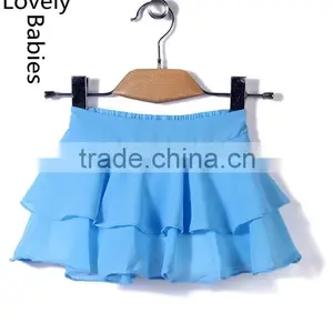 Pictures Fashionable Skirts 2016 Kids Sky Blue Ruffle Midi Skirt thumbnail-1