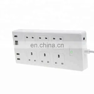FRANKEVER IPhone Android Smartphone Control 6AC Electric Outlets WiFi Smart White Power Strip With 4 USB Charging Ports thumbnail-2