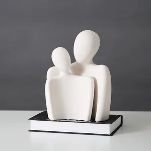 Little People Embrace Abstract Art Black And Whtie Ceramic Decor Decoration For Hallway Tv Bench thumbnail-5