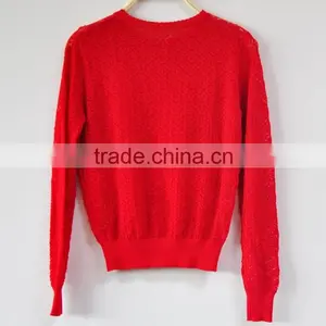 Summer Women Computer Knitted Sweater Red Sexy Sweaters thumbnail-1