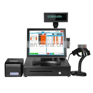Cashier Machine Waterproof Touch Screen Monitor 15/17 Inch Capacitive Printer Pact Credit Card Pos Systems thumbnail-1