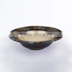 Stoneware Reactive Glaze 16 Pcs Dinnerware Set With Mosaic Design thumbnail-3
