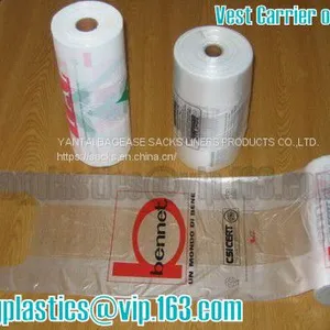 100% Biodegradable And Compostable T-Shirt Bags/Vest Carrier PE Plastic Bag, Vest Carrier Plastic T-Shirt Shopping Bag thumbnail-2