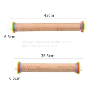 Kitchen Adjustable Rolling Pin for Flat Dough Wooden Rolling Pin and Pastry Board for Baking Tools thumbnail-4