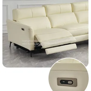 Modern Minimalist Living Room Corner Sofa Three-Seat Combination L-Shaped Chaise Longue Leather Function Electric Sofa thumbnail-2