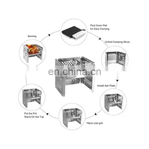 Easily Assembled Folding Stainless Steel Bbq Grill thumbnail-4
