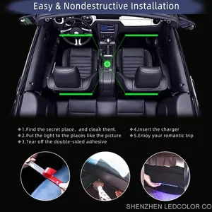Interior Car Lights Car Led Lights APP Control With Remote Music Sync Color Change RGB thumbnail-3