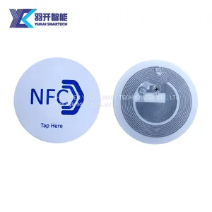 Smart Tag HF RFID 13.56MHz NFC Smallest 16mm Round Roll Wet Nfc Rfid Sticker Label thumbnail-1