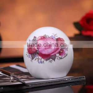 Originality Ceramic Ashtray Pink Flower Porcelain Smoking Set Desk Display thumbnail-1