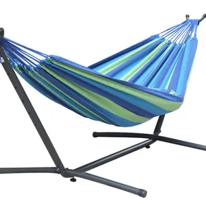Outdoor Hanging Chair Hammock Adjustable Rope Steel Frame With Powder Coated Canvas and Cotton Fabric For Park Bedroom Use thumbnail-1