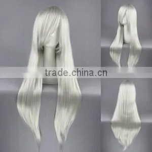 High Quality 80cm Long Straight FINAL FANTASY-Sephiroth Silvery White Synthetic Anime Wig Cosplay Hair Wig Party Wig thumbnail-2